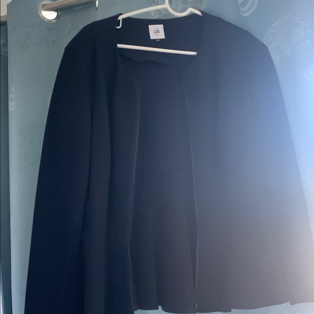 CAbi Elegant Black Draped Cardigan